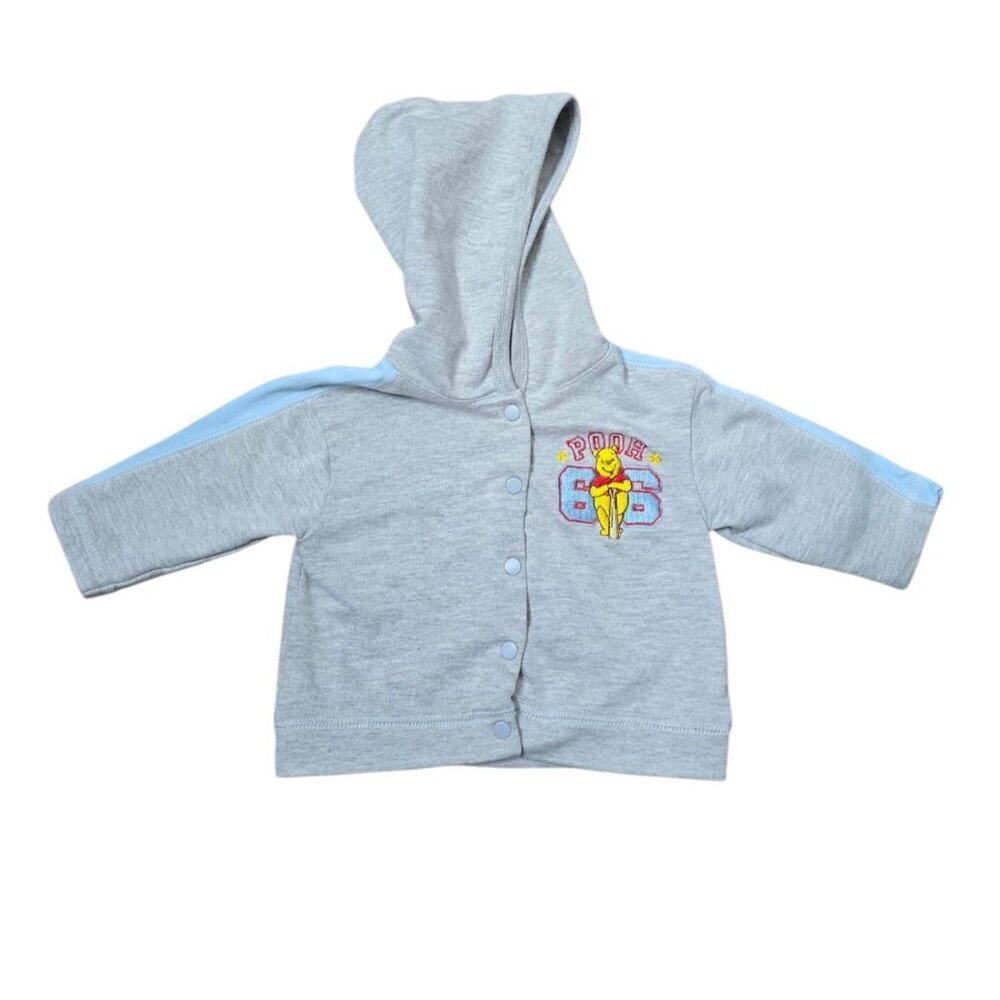 Y2K Winnie The Pooh Grey Hoodie Sweatshirt Baby 3-6 Months